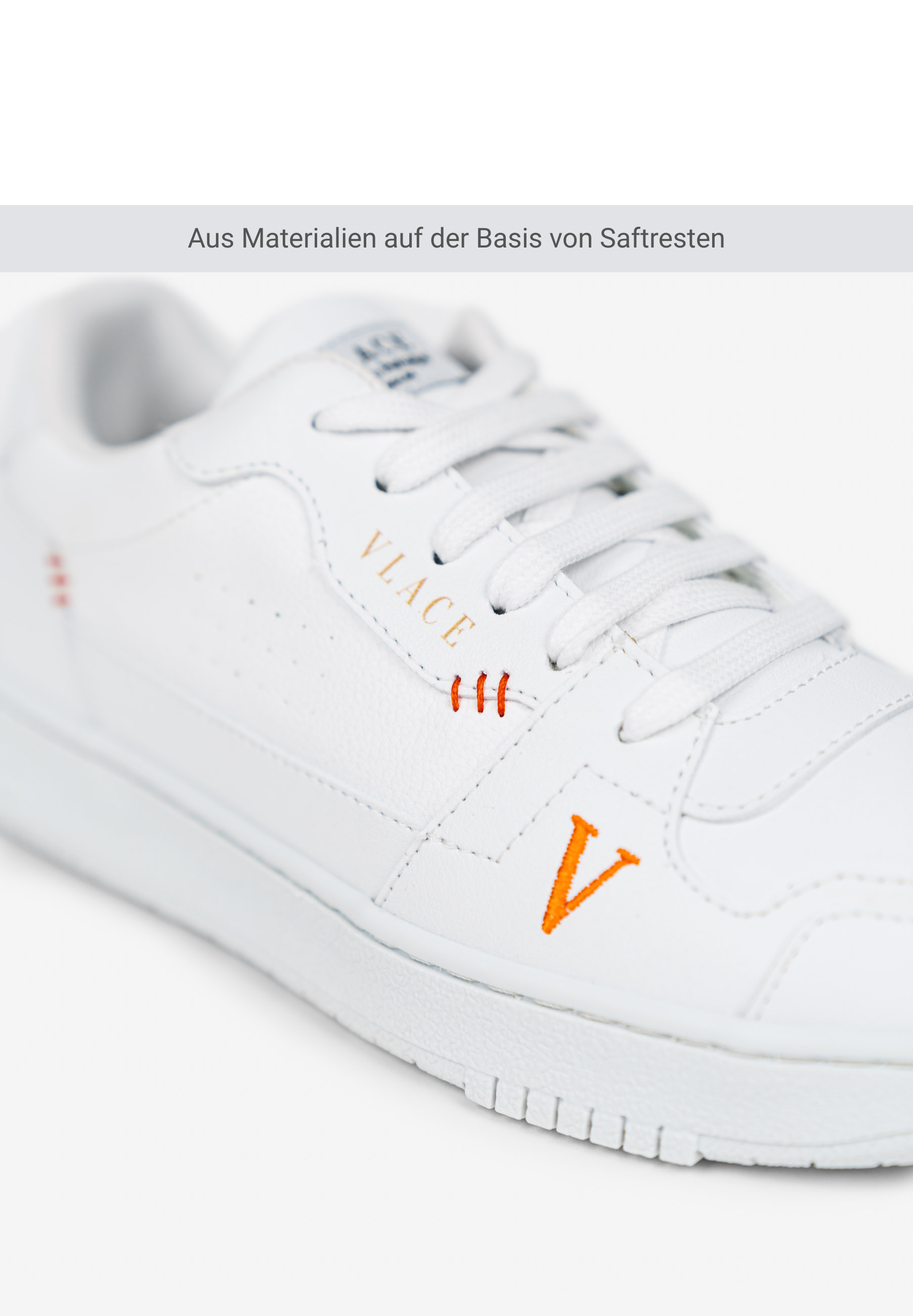 Baskets vegan détails orange VLACE&