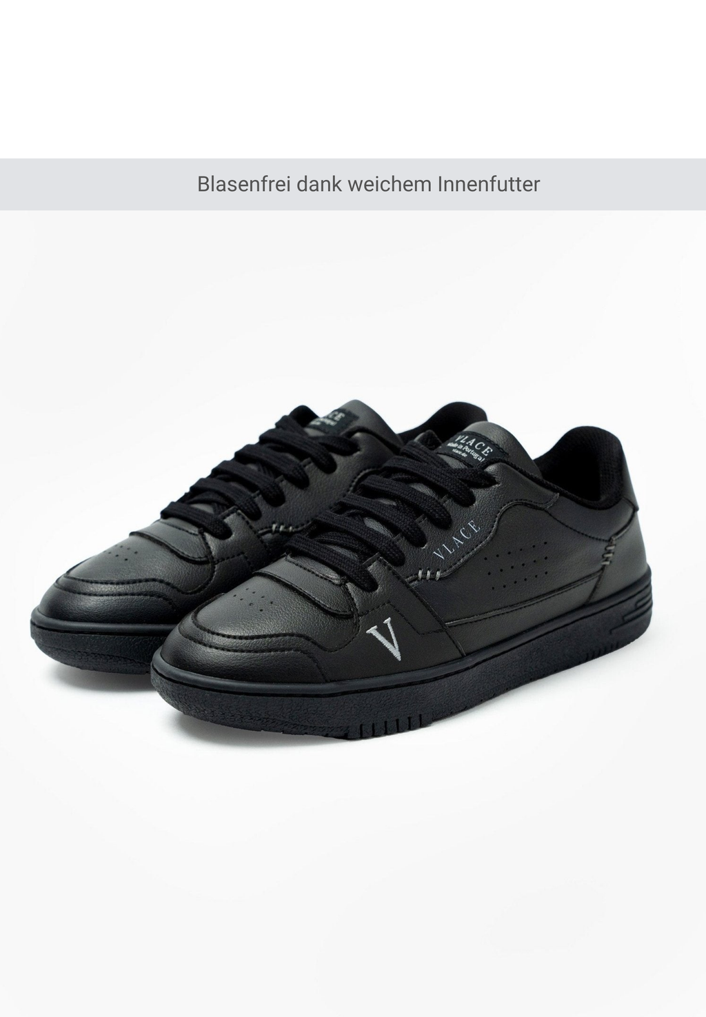 VLACE'95 schwarz sneaker Blasenfrei dank weichem Innenfutter
